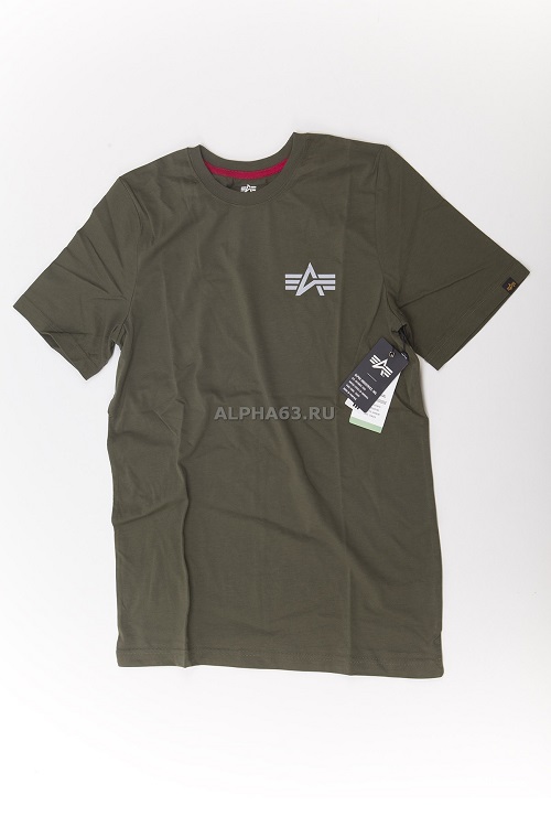  "Reflective Small Logo Tee" dark olive