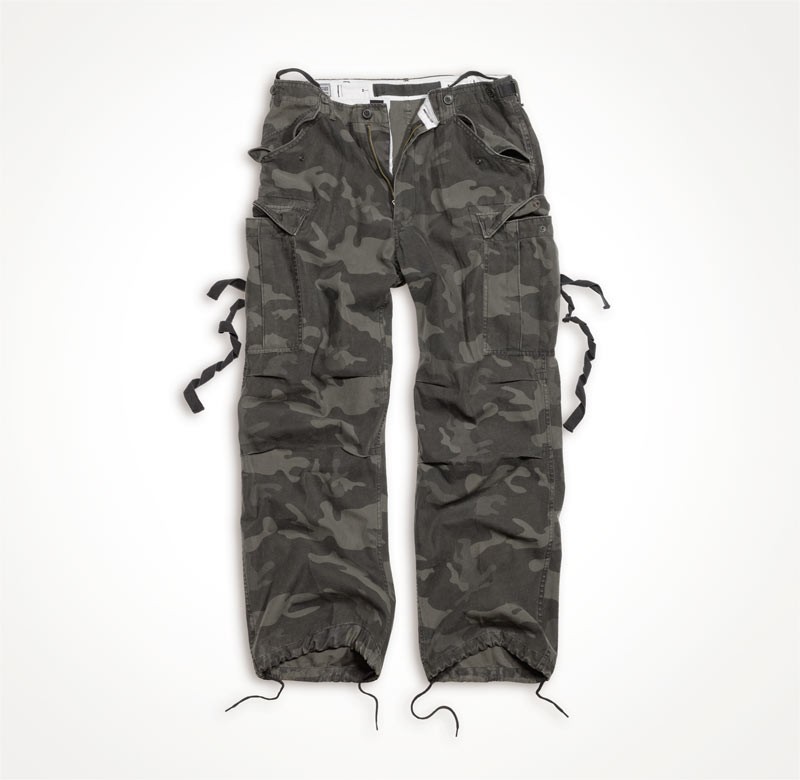 VINTAGE FATIGUES TROUSERS Black Camo