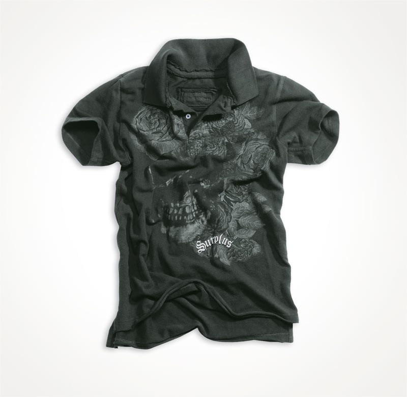  SKULL & ROSES DESTROYED POLO Black