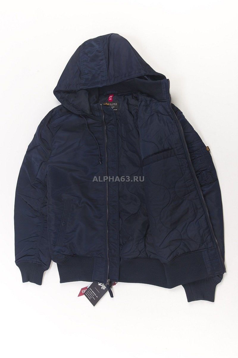   MA-1 Hooded Rib Flight Jacket Replica blue