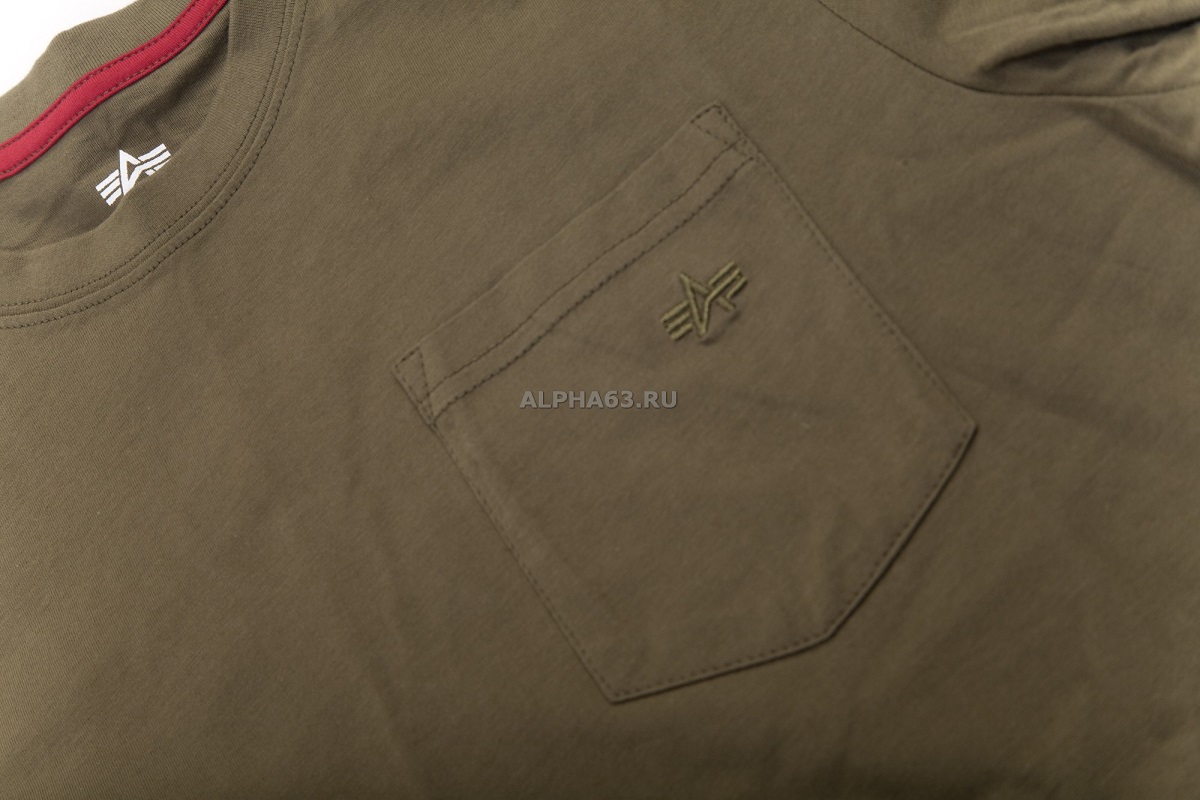  "Small Logo Pocket Tee" olive