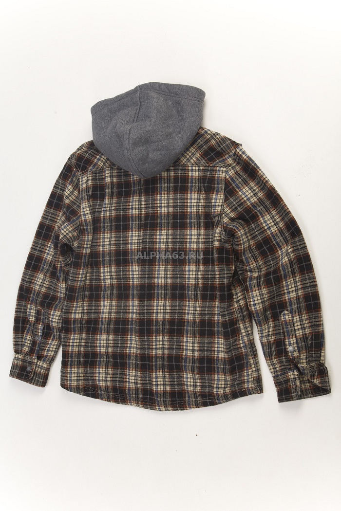   Plaid Warm Denim Hood Shirt 722 multicolor