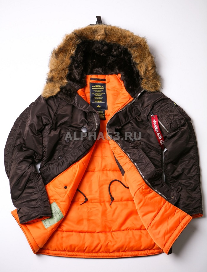  Slim Fit N-3B Parka Deep Brown\Orange