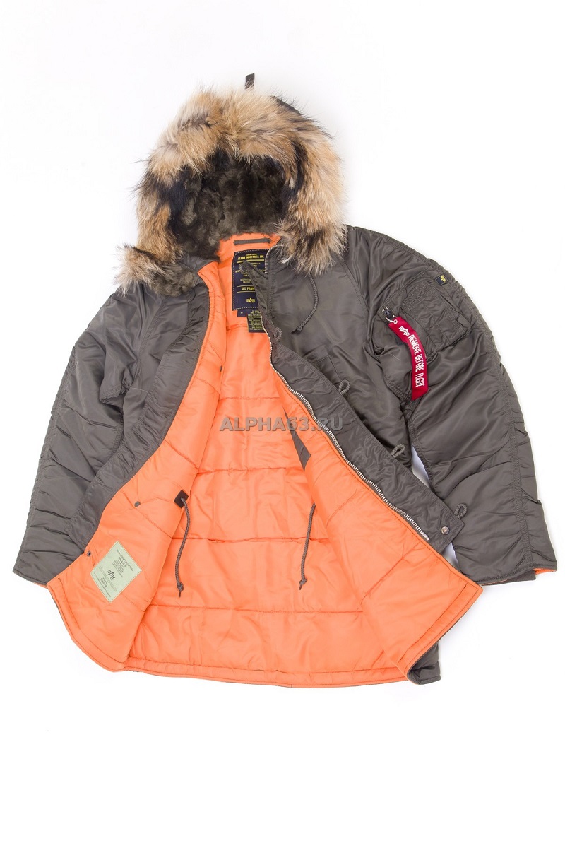   Slim Fit N-3B Replica Gray/Orange Nat. Fur