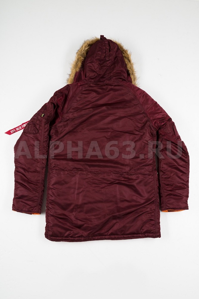  Slim Fit N-3B Parka Maroon\Orange