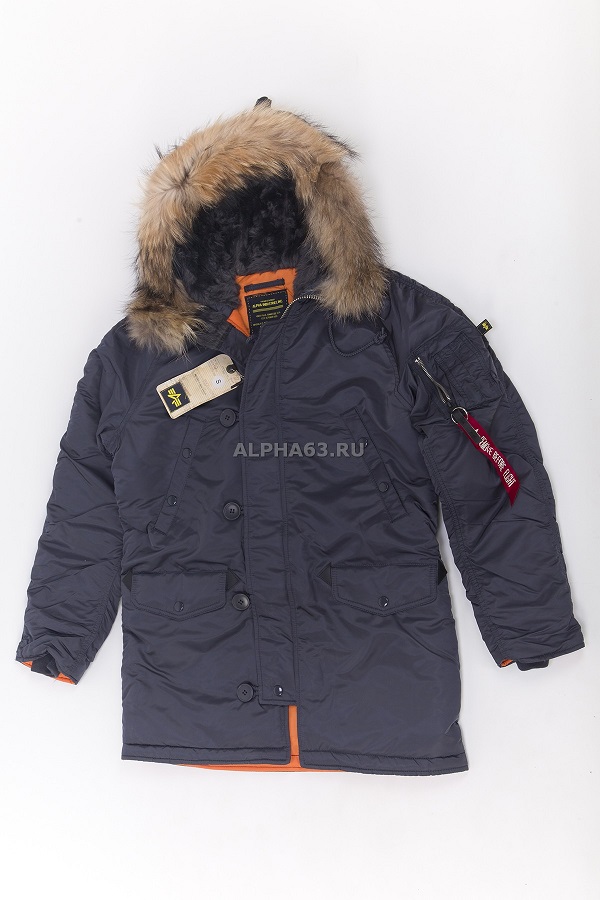   Slim Fit N-3B Steel Blue/Orange Nat. Fur