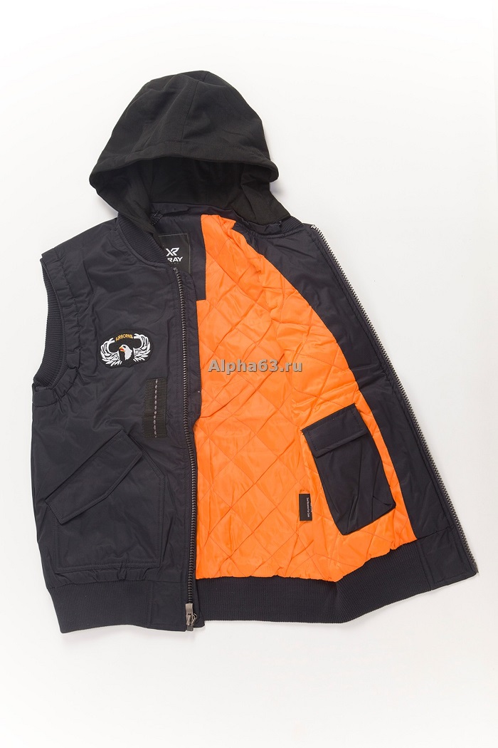   Flight Vest Hooded & Patches Navy