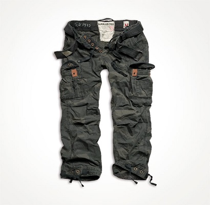 Premium VINTAGE TROUSERS Black Camo