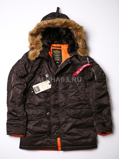  Slim Fit N-3B Parka Deep Brown\Orange