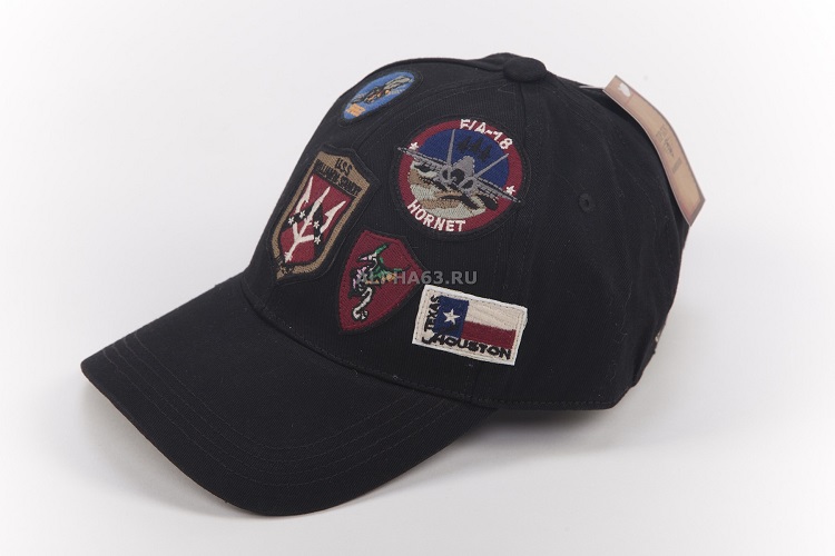  Top Gun Cap With Patches black