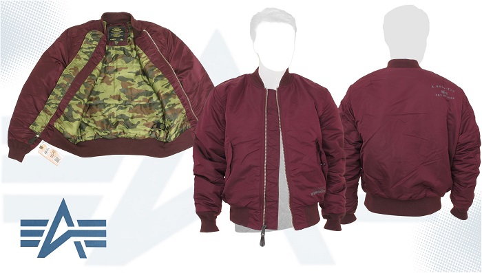  Valor Flight Jacket  Alpha Maroon/Camo