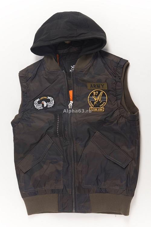   Flight Vest Hooded & Patches Camo