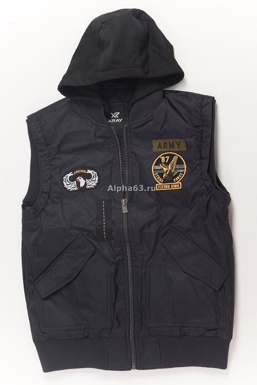   Flight Vest Hooded & Patches Navy