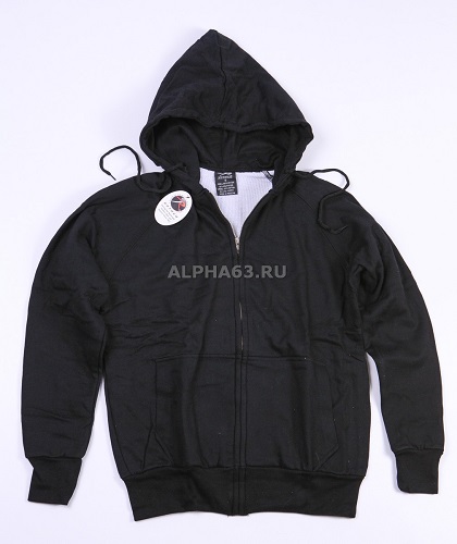  "Thermal Zipper Hooded" Black