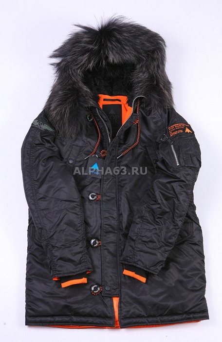  N-3B Slim Fit Nat.fur black/orange