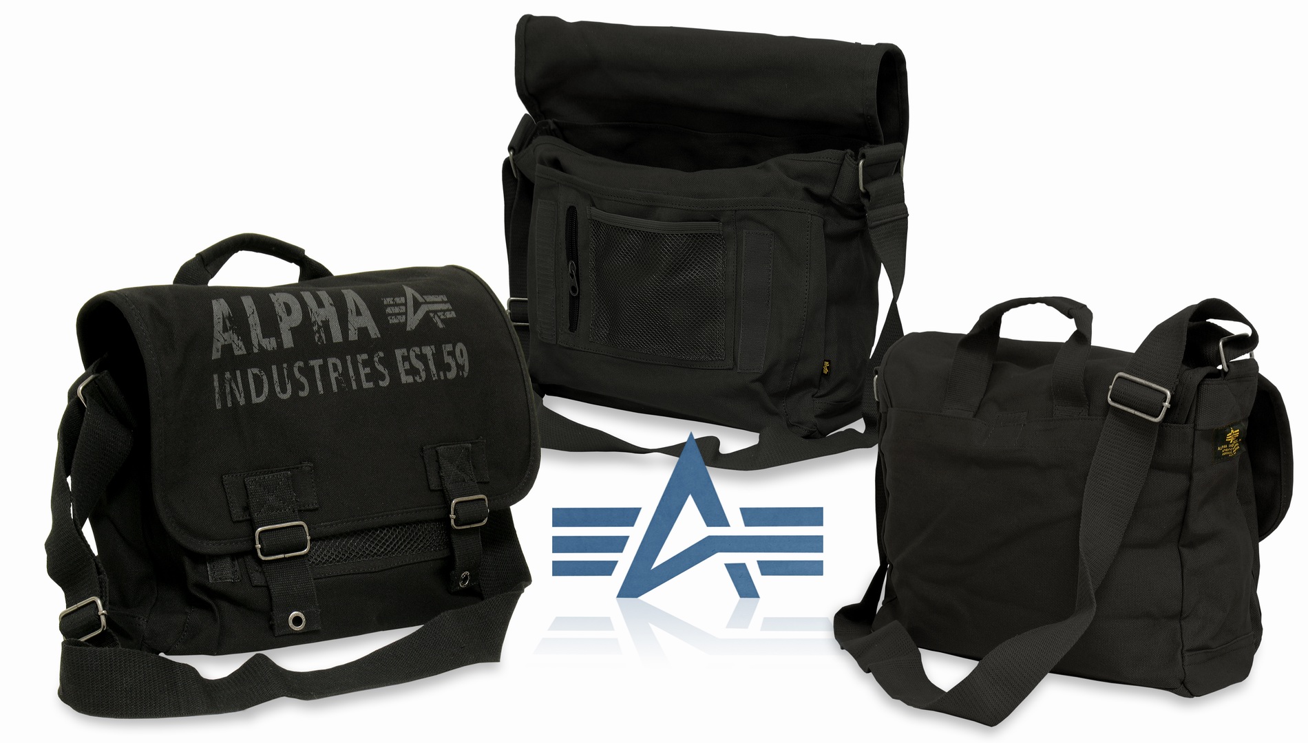 Canvas Courier Bag Alpha Ind. Black