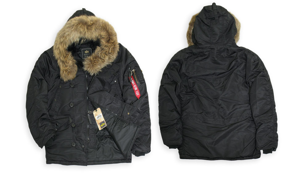   "Down N-3B Parka" Black Nat.Fur