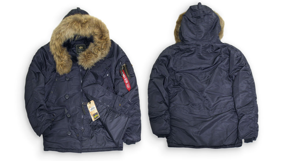   "Down N-3B Parka" Replica Blue Nat.Fur