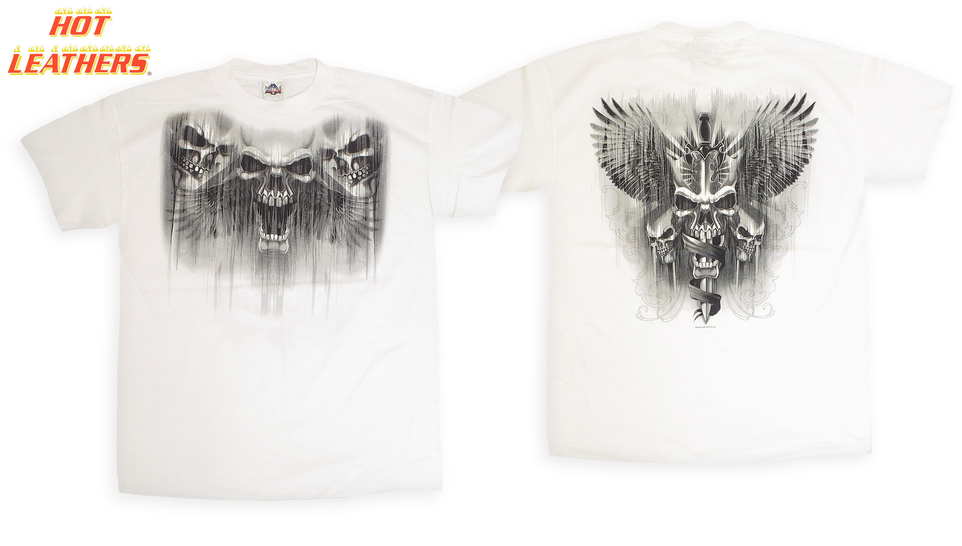  "Skull Dager" White t Leathers