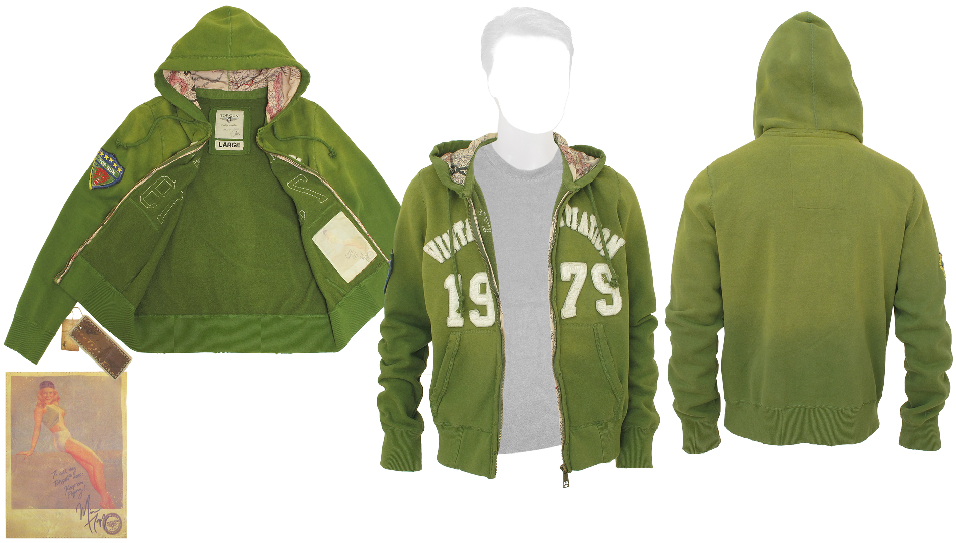  Top Gun Zip-Up Vintage Aviation Green