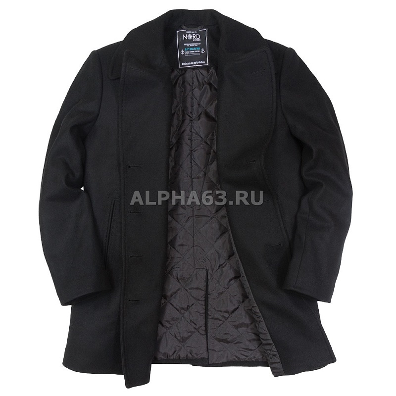 Long black peacoat hotsell