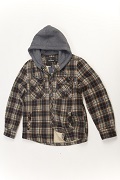   Plaid Warm Denim Hood Shirt 722 multicolor