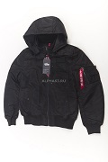   MA-1 Hooded Rib Flight Jacket Black