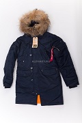   N-3B W Parka Replica Blue\Orange Nat.Fur