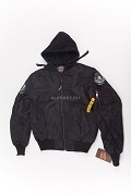  Flight Jacket -1 With Hoodie Black