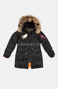   N-3B W Parka Black\Orange Nat.Fur