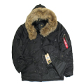   "Down N-3B Parka" Black Nat.Fur