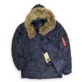   "Down N-3B Parka" Replica Blue Nat.Fur