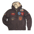  ''Vintage Aviation Fur Top Gun Zip-Up Military Patches''