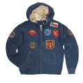  ''Vintage Aviation Fur Top Gun Zip-Up Military Patches''Navy